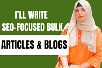 write bulk or monthly SEO optimized articles on any topic