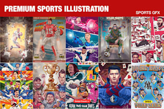 draw a stunning sports illustration for athletes and teams