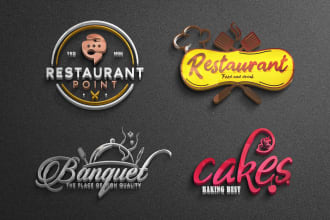 design restaurant, bakery, pizza, BBQ, grill and chef logo