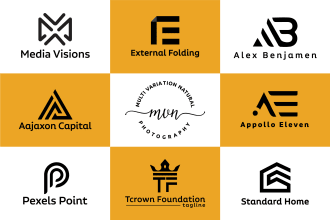 design a modern personal name monogram initial letter logo