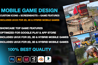 design app store screenshots play store screenshots and 3d game renders