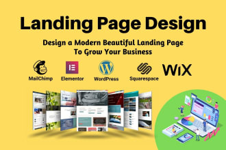 design wordpress or wix landing page, website, elementor