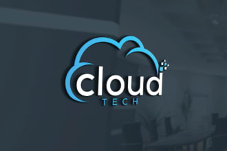 design cyber security tech and technology logo