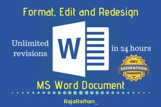 design, edit format your word document urgently