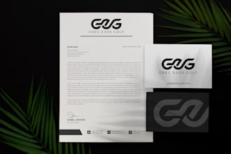 design business card and letterhead with initial letters or monogram logo design