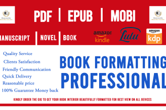 do book formatting, interior layout and kindle ebook formatting