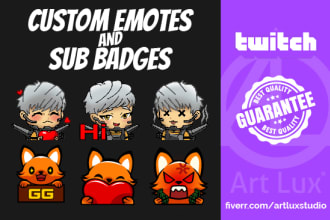 design custom twitch emotes and sub badges for streamers