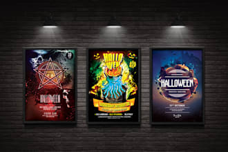 design artistic, unique and scary halloween flyer