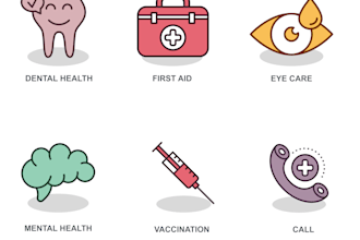 design modern medical colors set icons for healthcare
