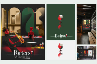 design modern art deco vector illustrations and posters
