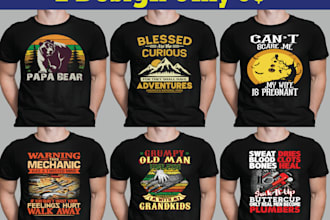 design unique tshirts for merch, pod and others sites