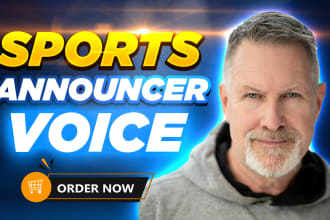 record a professional sports announcer voice over