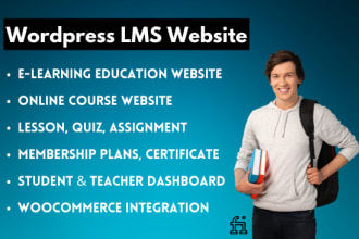 design wordpress lms website with learndash lms