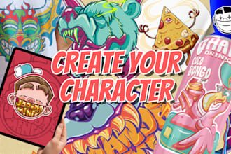 illustrate a fun brand mascot, tshirt design or cartoon logo