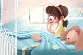 draw colorful story book illustrations