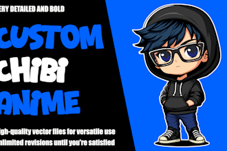 draw chibi character with anime style for mascot, avatar, merchandise