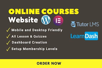 develop lms course selling website