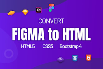 convert figma to HTML CSS, xd to HTML, PSD to HTML, responsive bootstrap