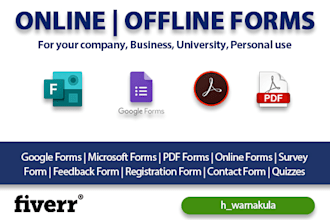 create online, offline forms for a survey, quiz