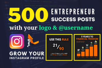 design 500 entrepreneur or success quotes for instagram post