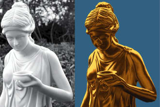 convert logo, text and photo into gold effect professionally