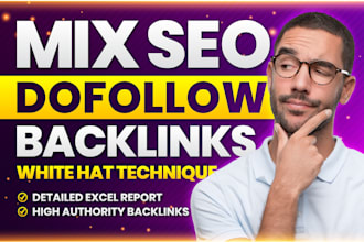provide mix dofollow backlinks off page SEO