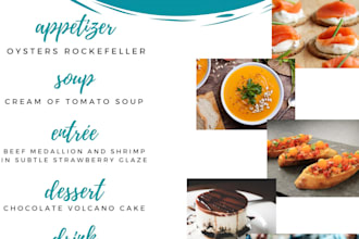 design decent and attractive food menu and brouchers
