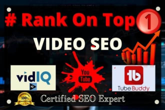 rank youtube video SEO with vidiq and tubebuddy