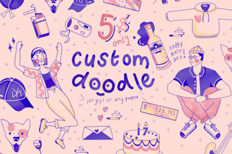 create cute doodle art pattern illustrations