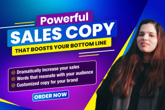 do copywriting for your sales copy, landing page copy and sales funnel