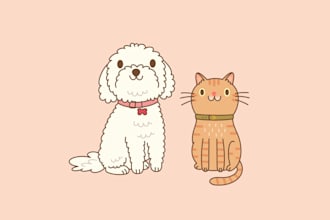 draw cute cartoon pet portrait
