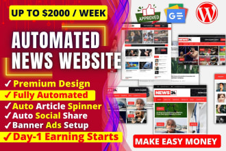 design automated news website, autoblog, autopilot website for passive income