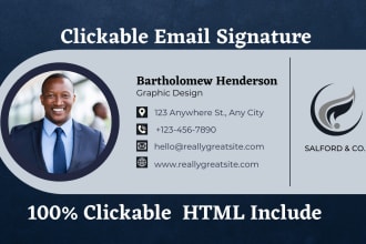 make clickable HTML email signature for outlook,gmail, apple