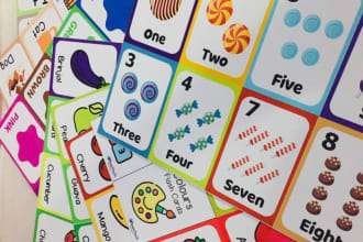 design engaging and educational kids learning flash cards