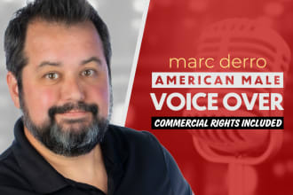 record a warm conversational american male voice over