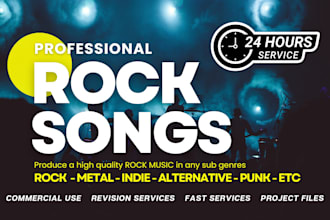 produce rock, punk, indie, metal music with fast delivery