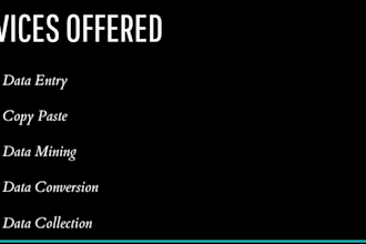 do data entry, web scrapping and data conversion