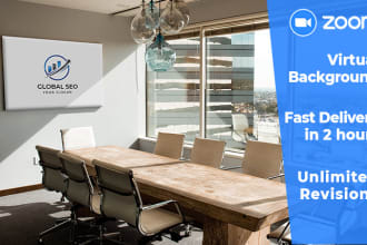 design professional zoom virtual background with your logo