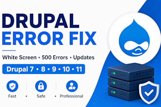 fix drupal errors, white screen, updates or commerce issues