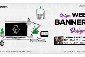 design unique website banner, social media covers and ads