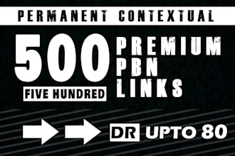 build 500 high quality backlinks upto DR da 80 with drip feed