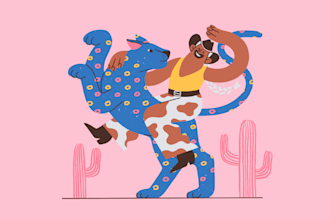 create a trendy vector illustration for print and digital