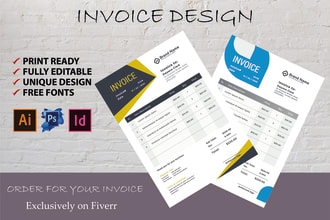 design custom invoice template, letterhead, branding theme