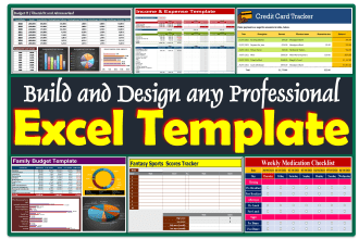 design professional excel spreadsheet template with formula