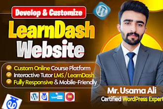 develop a course website using tutor lms or learndash