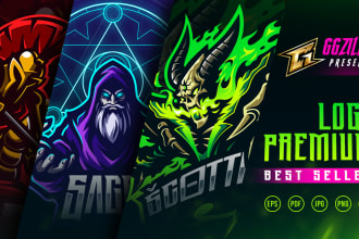 design premium mascot logo for streamer twitch, youtube, esport