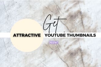 design attractive eye catchy youtube thumbnails for you