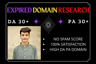 provide high da pa expired domain research niche related