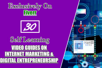 give 30 step by step video guides on internet marketing