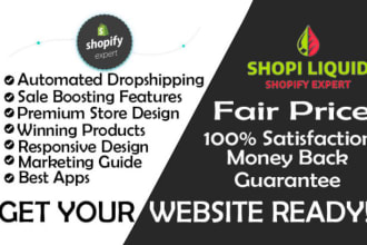 do shopify website design, create shopify website or store